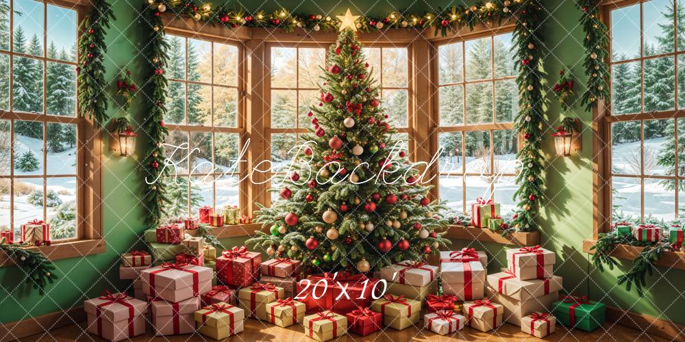 Kate Winter Christmas Tree Gift House Backdrop Designed by Emetselch