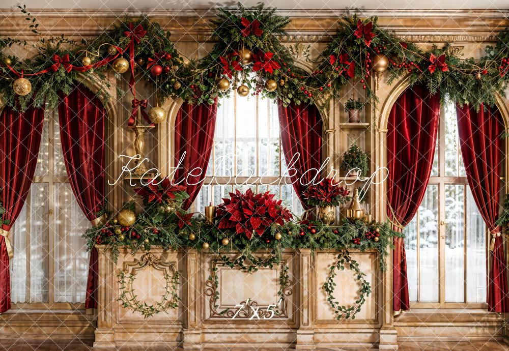 Kate Christmas Vintage Window Decoration Backdrop Designed by Emetselch