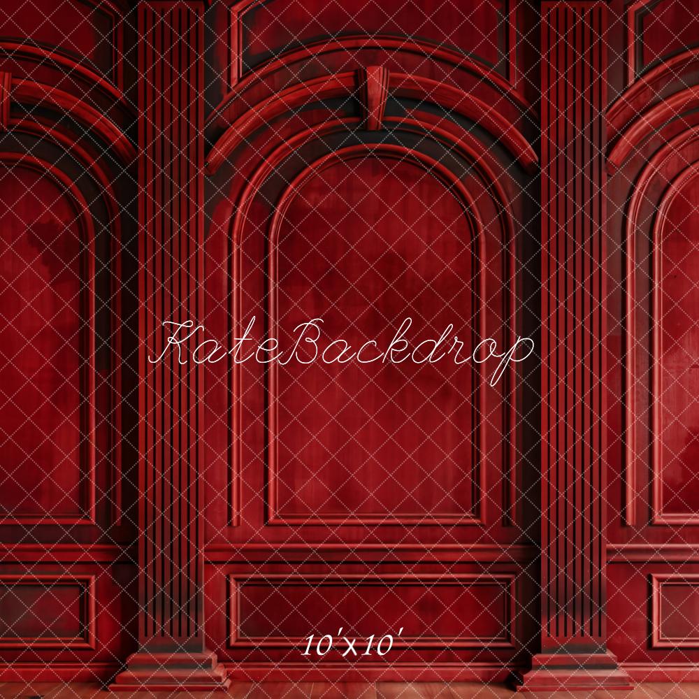 Kate Dark Red Retro Arch Wall Backdrop Designed by Chain Photography