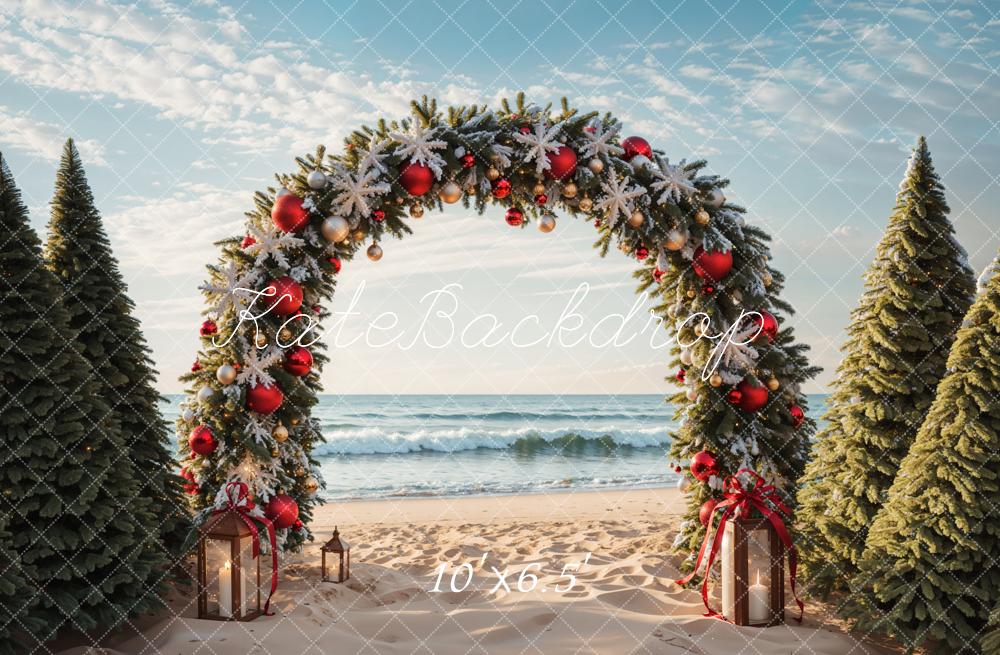 Kate Christmas Tree Arch Beach Backdrop Designed by Emetselch