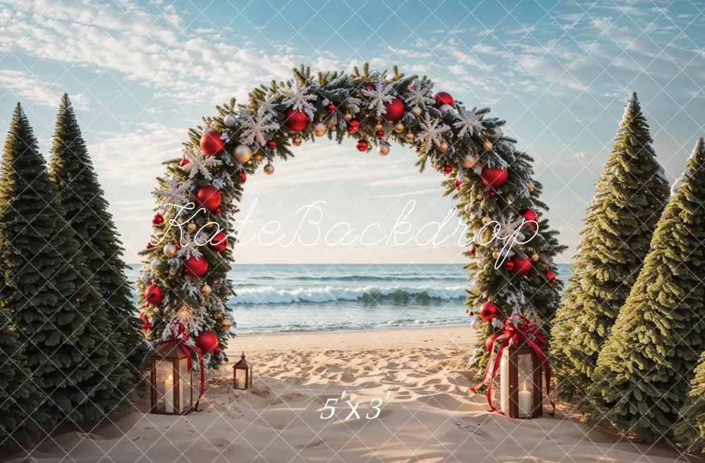 Kate Christmas Tree Arch Beach Backdrop Designed by Emetselch