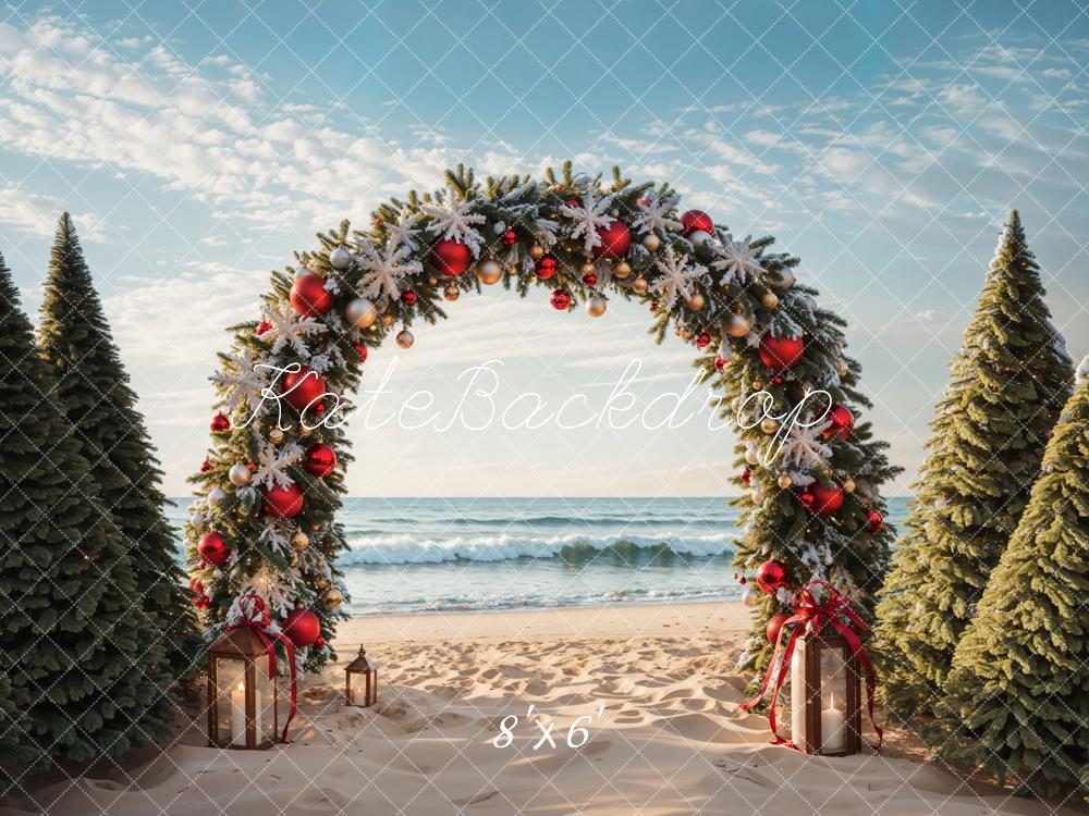 Kate Christmas Tree Arch Beach Backdrop Designed by Emetselch