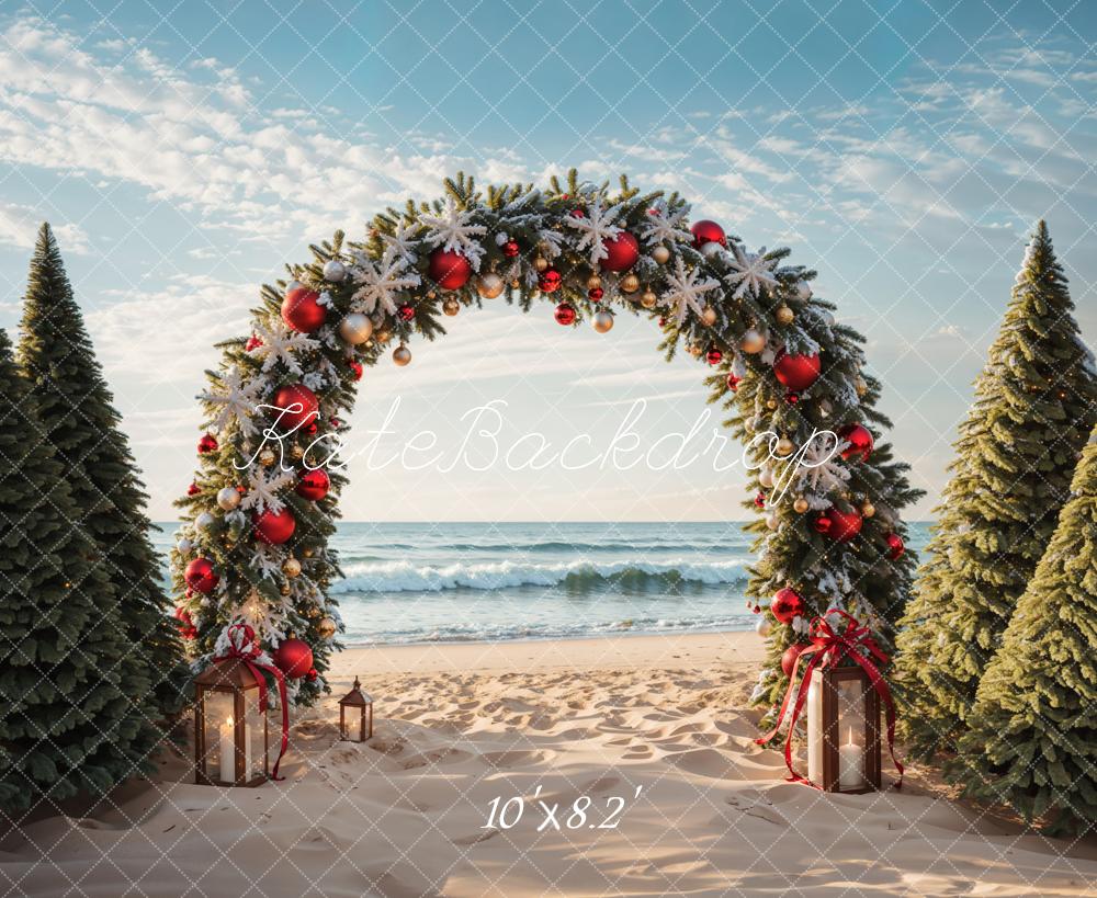 Kate Christmas Tree Arch Beach Backdrop Designed by Emetselch