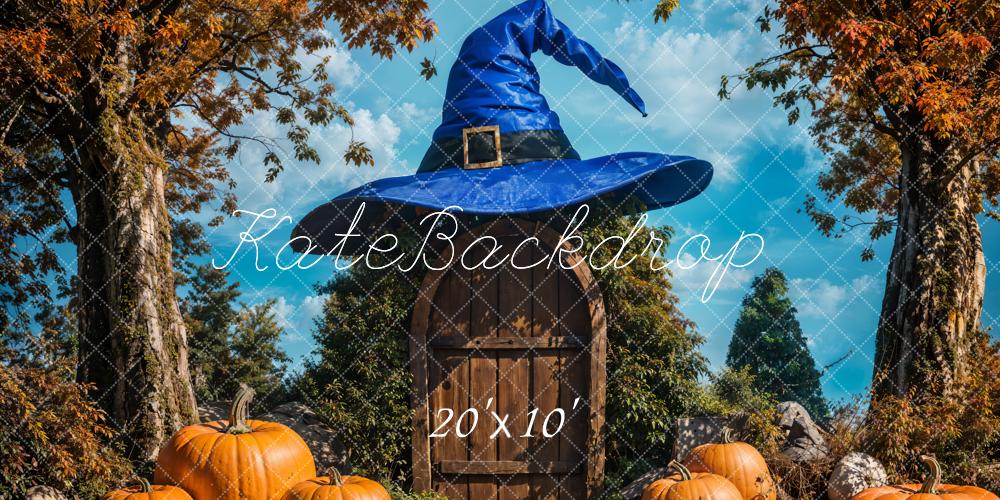 Kate Halloween Hat Pumpkin Door Backdrop Designed by Emetselch