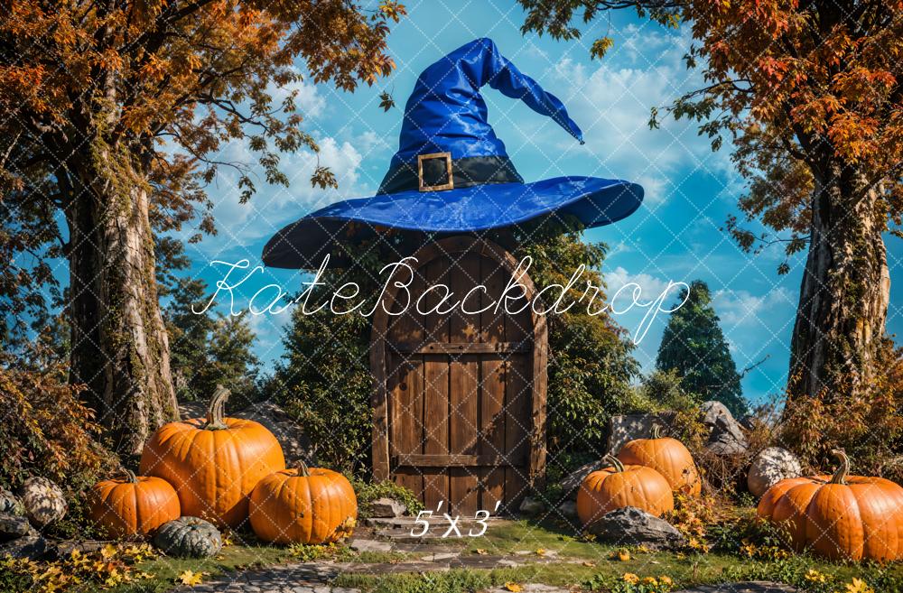 Kate Halloween Hat Pumpkin Door Backdrop Designed by Emetselch