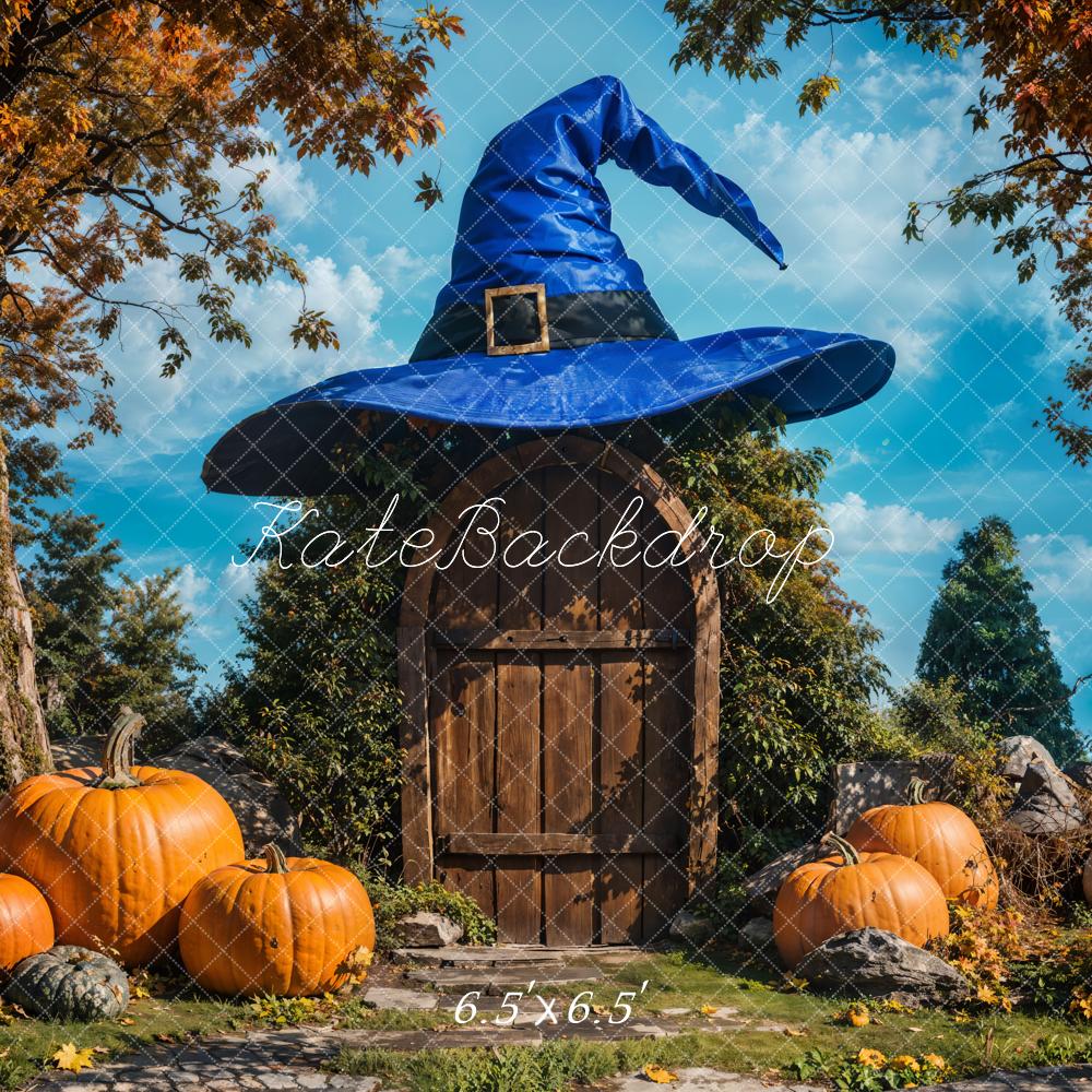 Kate Halloween Hat Pumpkin Door Backdrop Designed by Emetselch