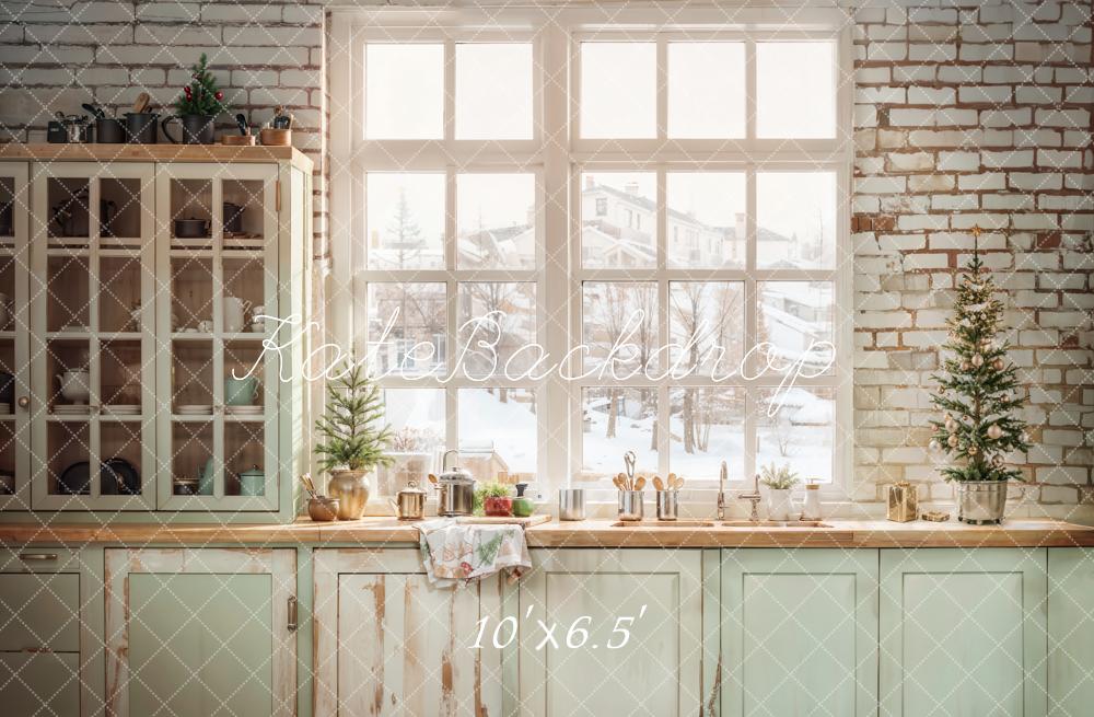 Kate Christmas Kitchen Cabinet Window Backdrop Designed by Emetselch