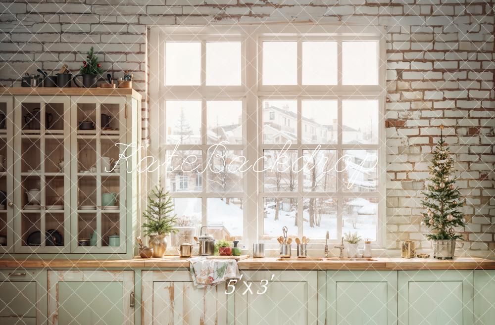 Kate Christmas Kitchen Cabinet Window Backdrop Designed by Emetselch