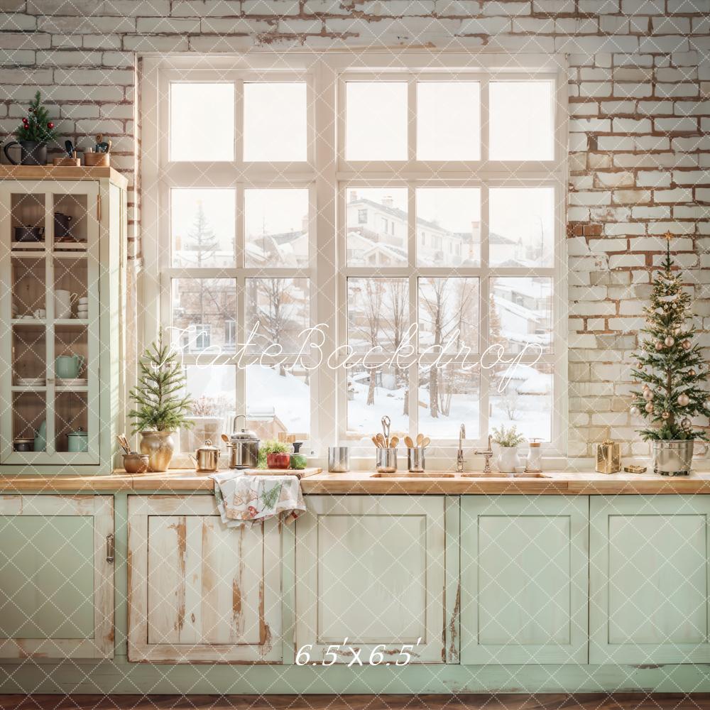 Kate Christmas Kitchen Cabinet Window Backdrop Designed by Emetselch