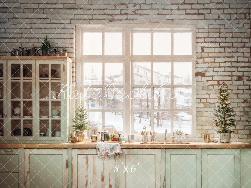 Kate Christmas Kitchen Cabinet Window Backdrop Designed by Emetselch