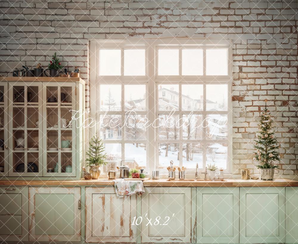 Kate Christmas Kitchen Cabinet Window Backdrop Designed by Emetselch