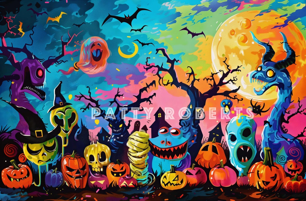 Kate Halloween Monsters Graffiti Backdrop Designed by Patty Robert