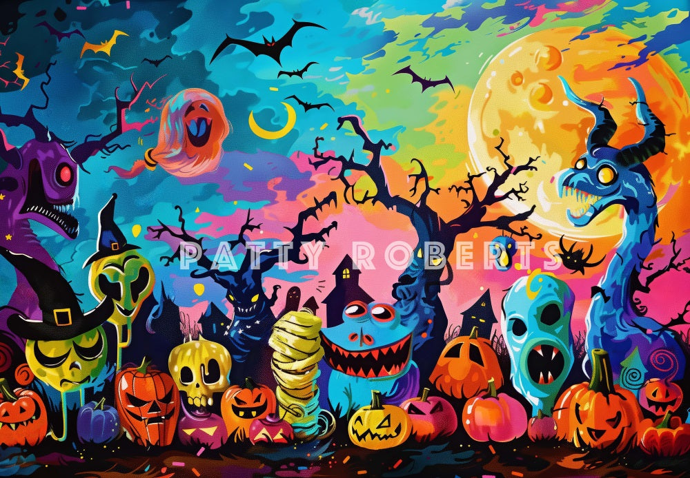 Kate Halloween Monsters Graffiti Backdrop Designed by Patty Robert