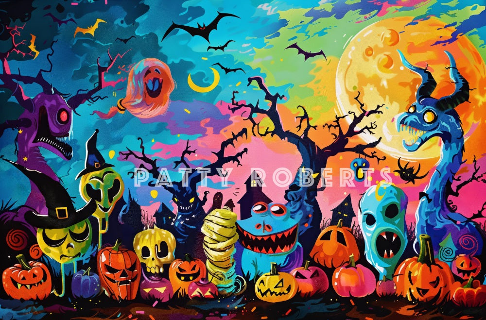 Kate Halloween Monsters Graffiti Backdrop Designed by Patty Robert