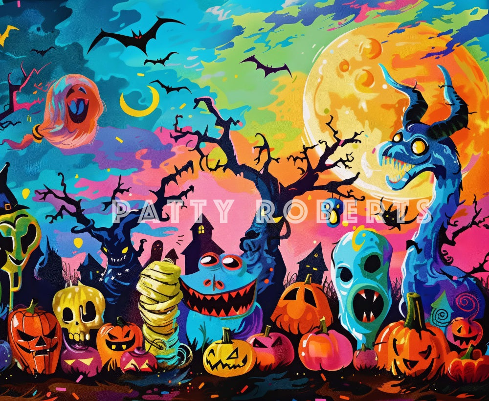 Kate Halloween Monsters Graffiti Backdrop Designed by Patty Robert