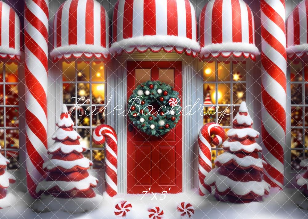 Kate Christmas Candy Cane Peppermint Backdrop Designed by Mini MakeBelieve