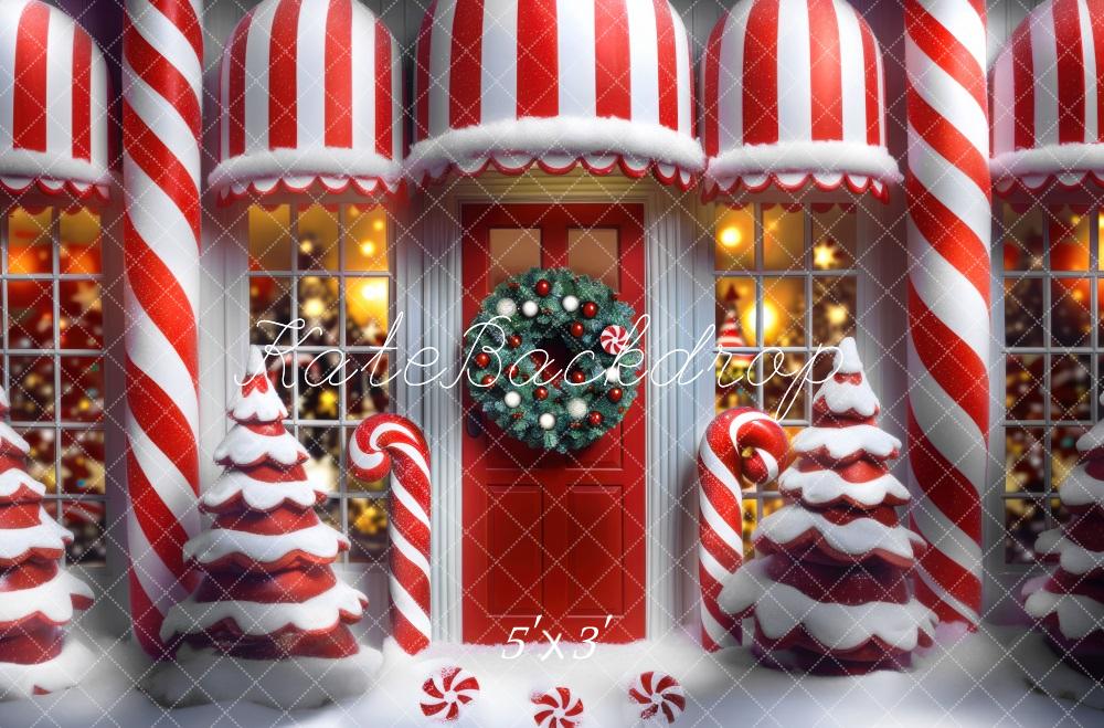 Kate Christmas Candy Cane Peppermint Backdrop Designed by Mini MakeBelieve