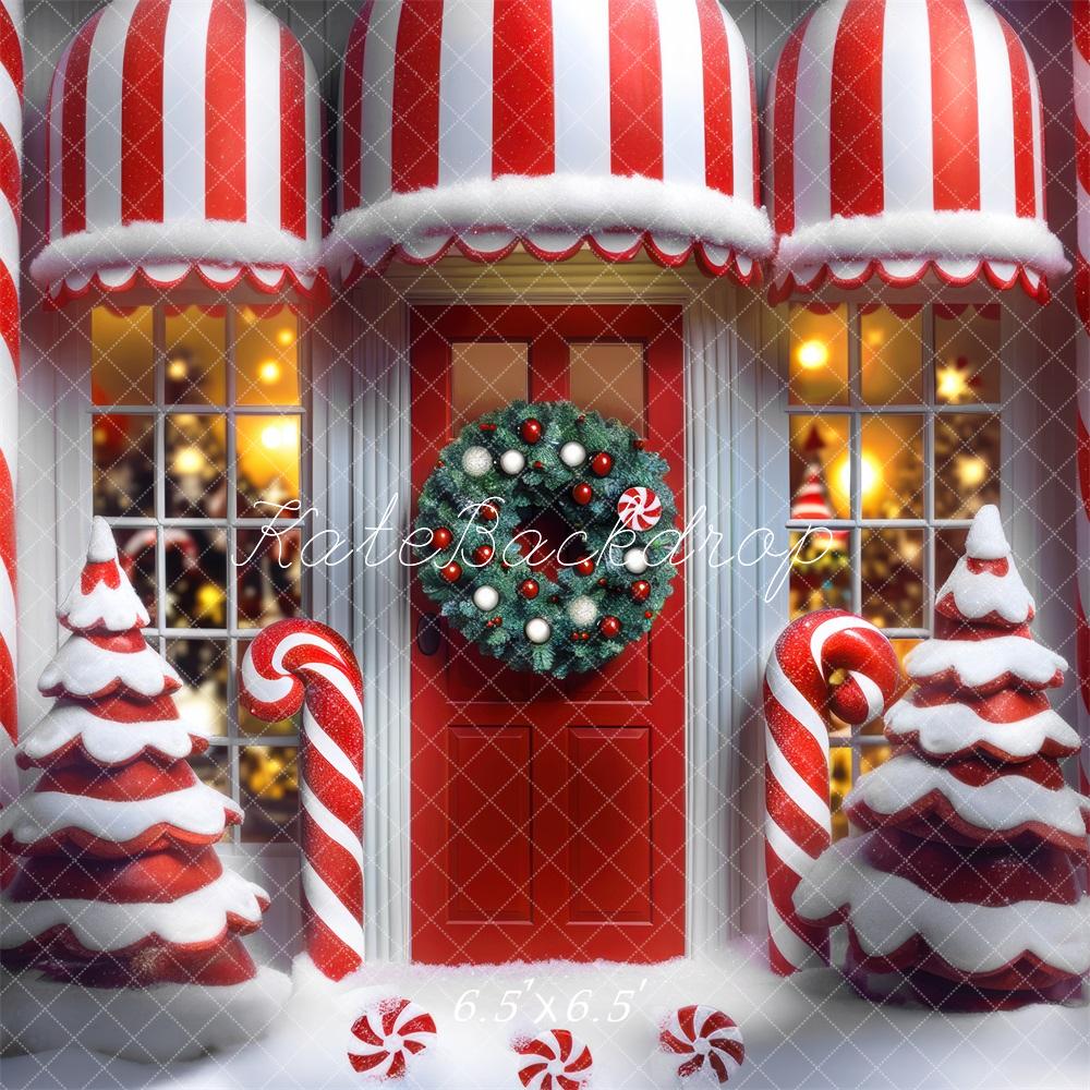 Kate Christmas Candy Cane Peppermint Backdrop Designed by Mini MakeBelieve