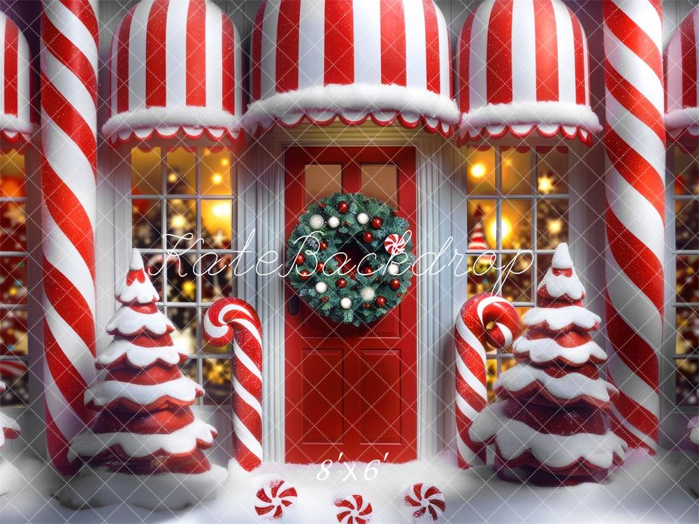 Kate Christmas Candy Cane Peppermint Backdrop Designed by Mini MakeBelieve