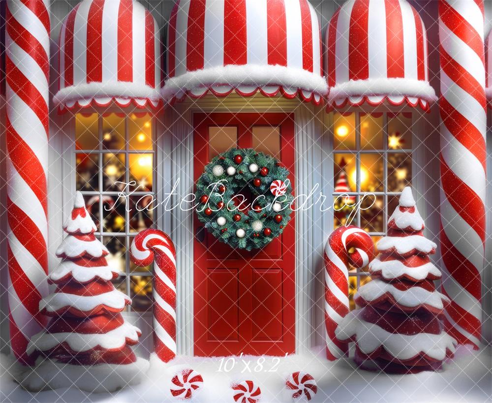 Kate Christmas Candy Cane Peppermint Backdrop Designed by Mini MakeBelieve