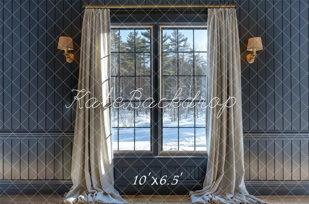 Kate Grey Winter Window Backdrop Designed by Megan Leigh Photography