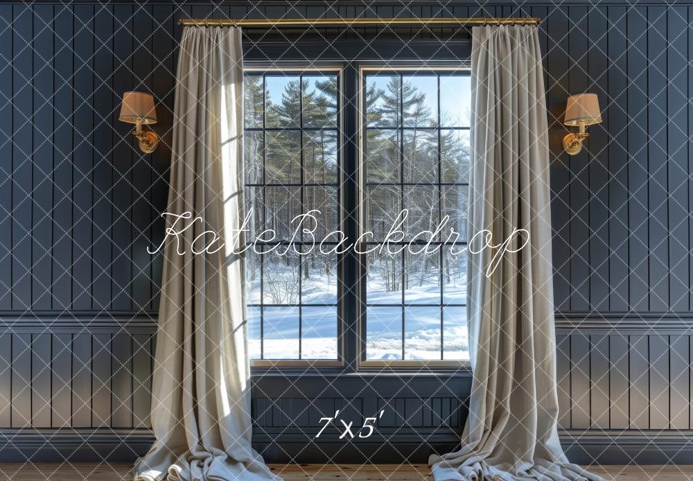 Kate Grey Winter Window Backdrop Designed by Megan Leigh Photography