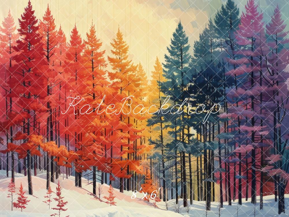 Kate Rainbow Pine Forest Autumn Backdrop Designed by Megan Leigh Photography