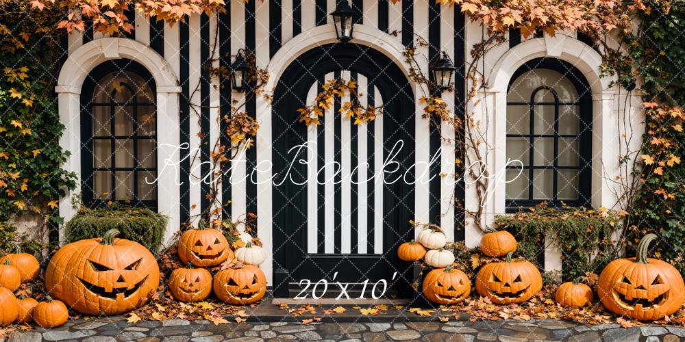 Kate Black White Arch Pumpkin Backdrop Designed by Emetselch