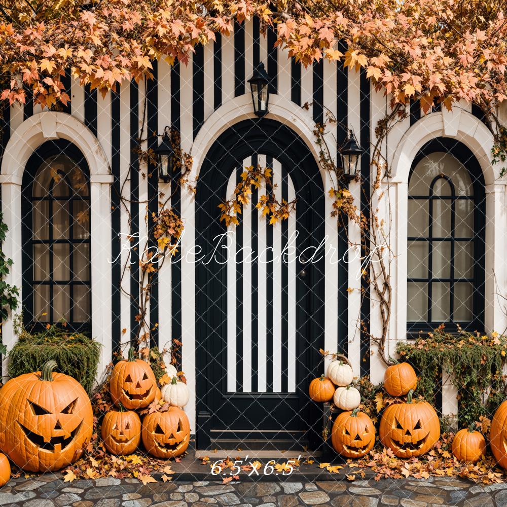 Kate Black White Arch Pumpkin Backdrop Designed by Emetselch