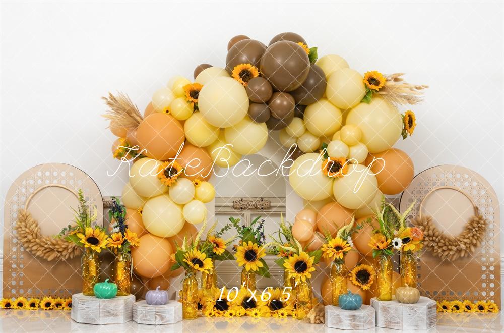 Kate Sunflower Cake Smash Backdrop Designed by Mini MakeBelieve