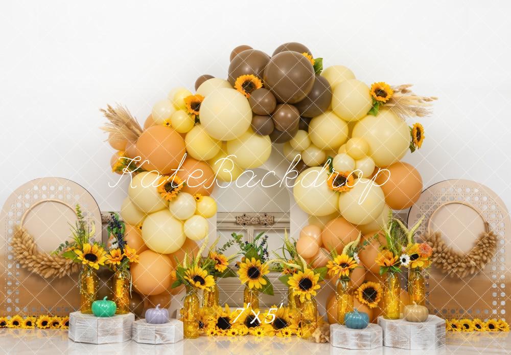 Kate Sunflower Cake Smash Backdrop Designed by Mini MakeBelieve