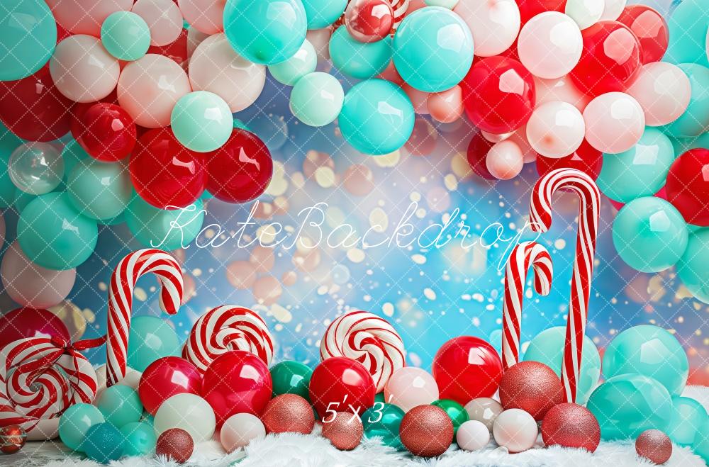 Kate Christmas Balloon Candy Bokeh Backdrop Designed by Patty Robert