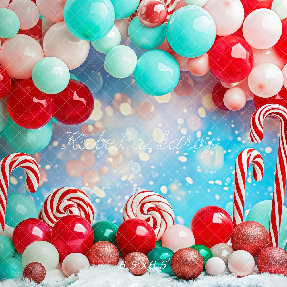 Kate Christmas Balloon Candy Bokeh Backdrop Designed by Patty Robert