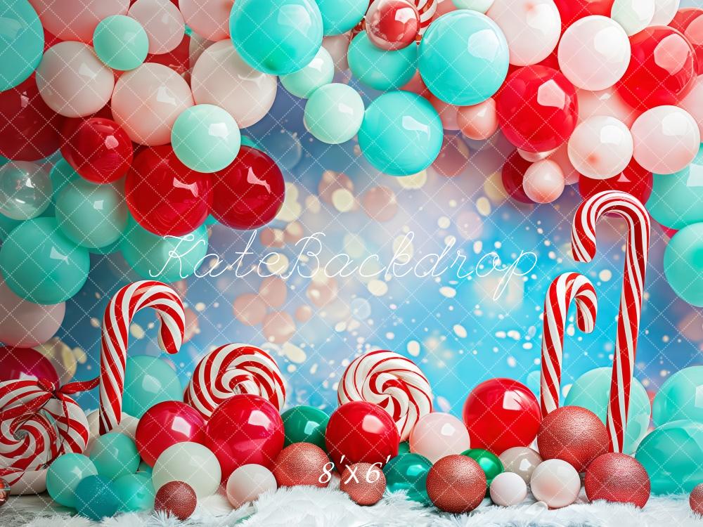 Kate Christmas Balloon Candy Bokeh Backdrop Designed by Patty Robert