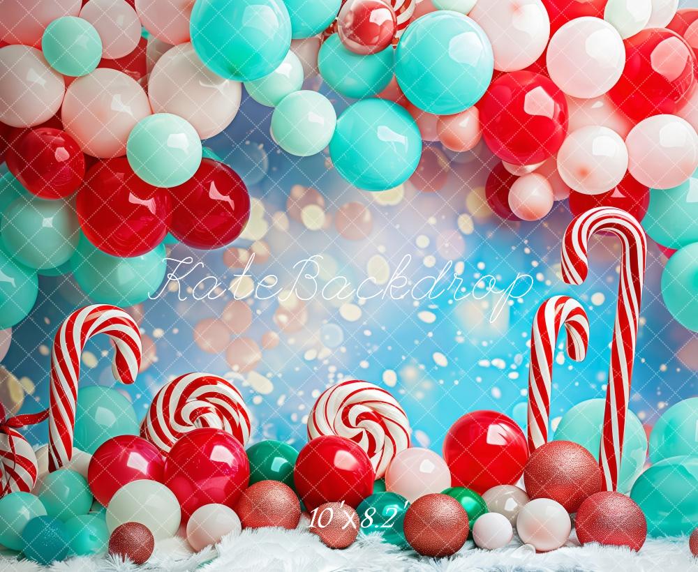 Kate Christmas Balloon Candy Bokeh Backdrop Designed by Patty Robert