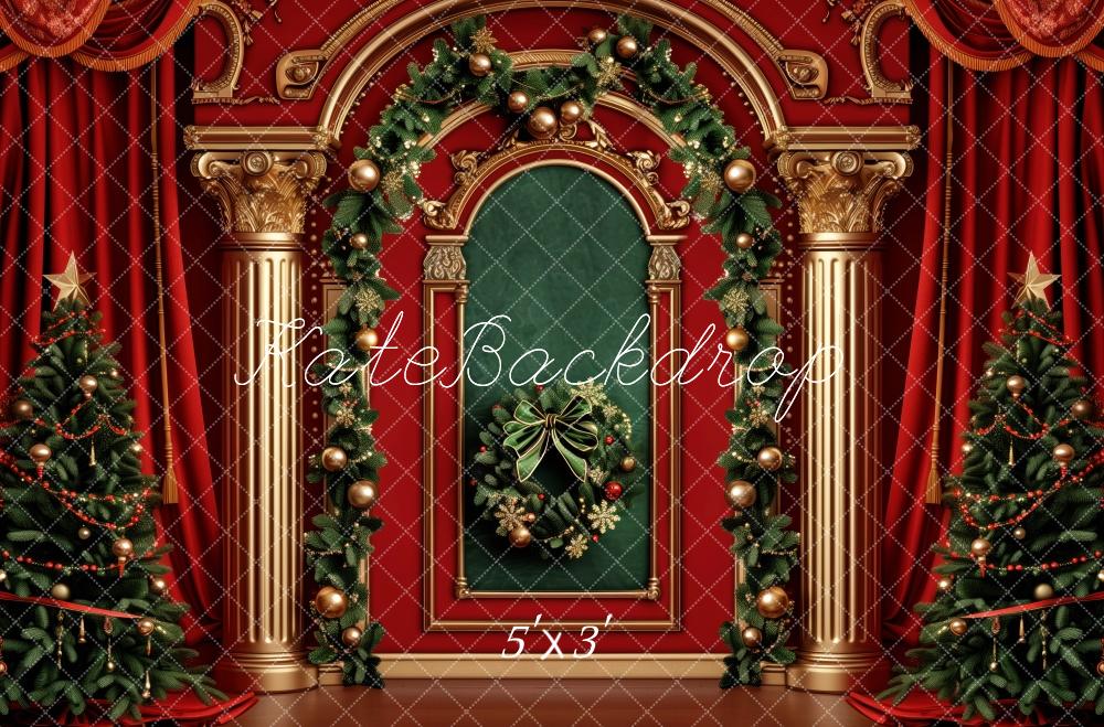 Kate Elegant Christmas Garland Trees Backdrop Designed by Patty Robert