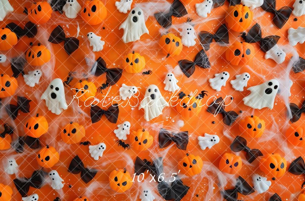 Kate Festive Halloween Pumpkins Ghosts Backdrop Designed by Patty Robert