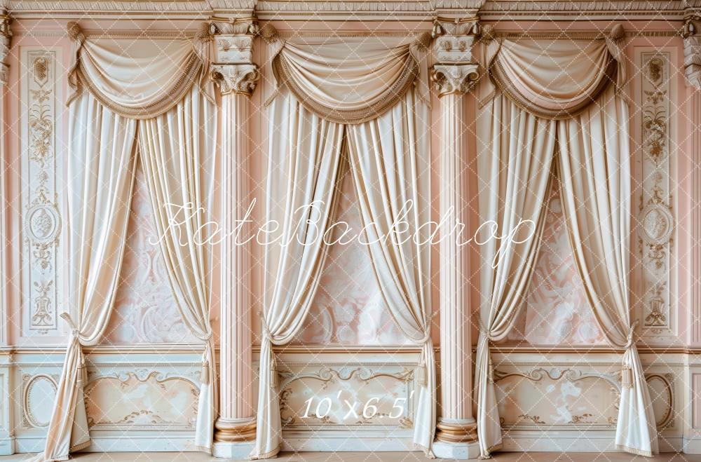 Kate Pink Regal Draped Columns Wall Backdrop Designed by Patty Robert