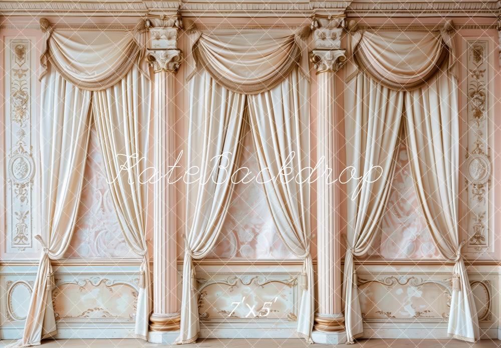 Kate Pink Regal Draped Columns Wall Backdrop Designed by Patty Robert