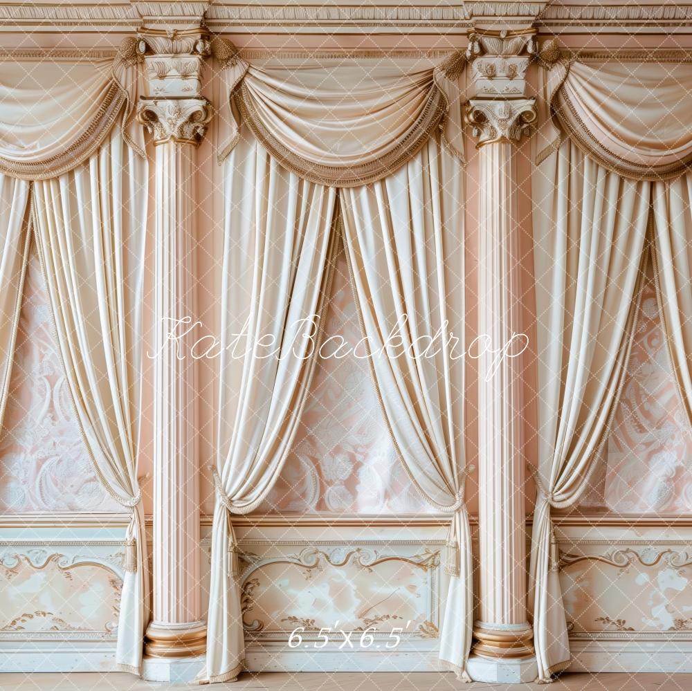 Kate Pink Regal Draped Columns Wall Backdrop Designed by Patty Robert