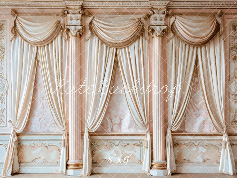 Kate Pink Regal Draped Columns Wall Backdrop Designed by Patty Robert