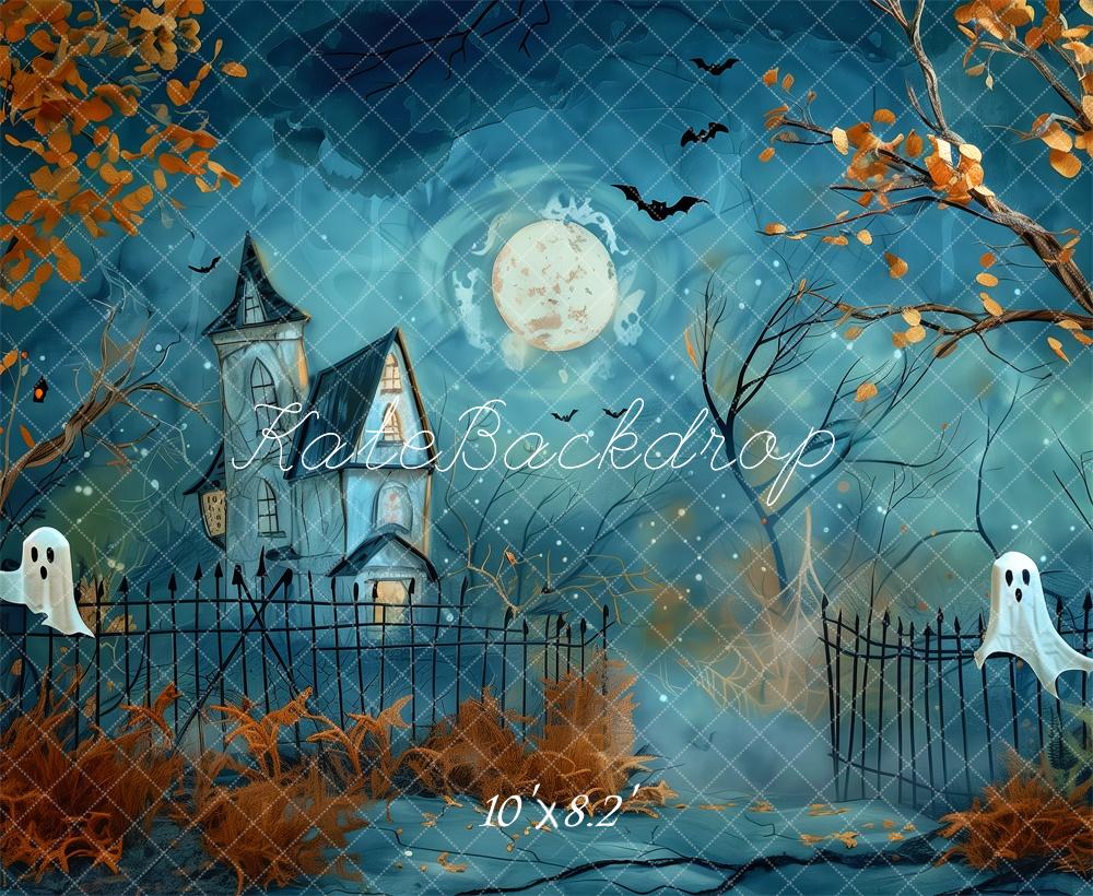 Kate Halloween Haunted House Backdrop Designed by Patty Robert