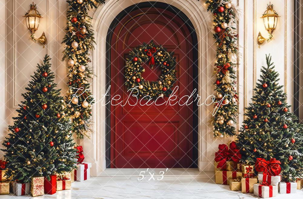 Kate Christmas Tree Red Door Backdrop Designed by Emetselch