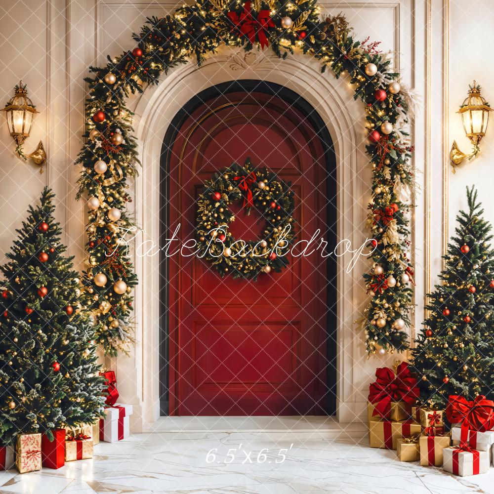 Kate Christmas Tree Red Door Backdrop Designed by Emetselch