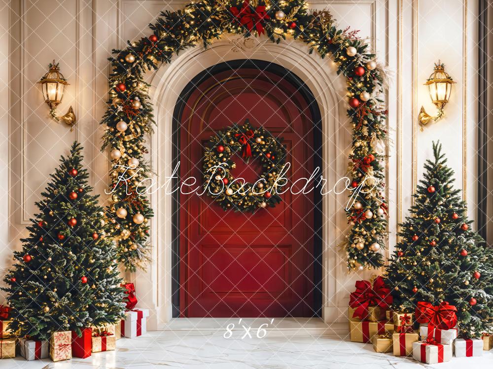 Kate Christmas Tree Red Door Backdrop Designed by Emetselch