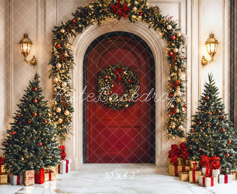 Kate Christmas Tree Red Door Backdrop Designed by Emetselch