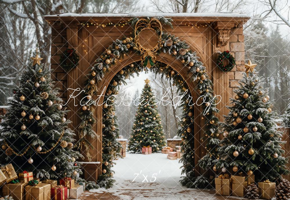 Kate Christmas Tree Retro Archway Backdrop Designed by Emetselch