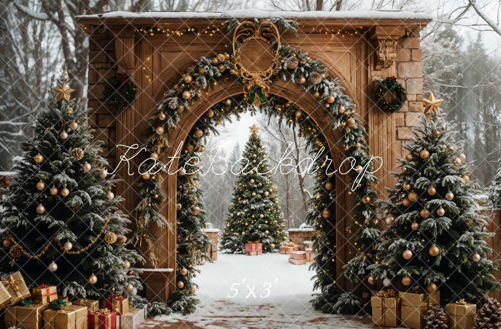 Kate Christmas Tree Retro Archway Backdrop Designed by Emetselch