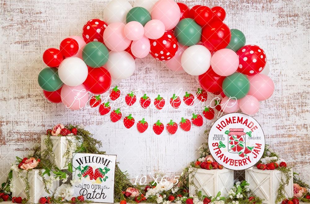 Kate Strawberry Patch Backdrop Designed by Megan Leigh Photography