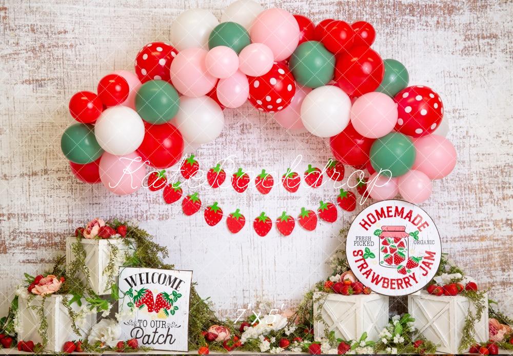 Kate Strawberry Patch Backdrop Designed by Megan Leigh Photography